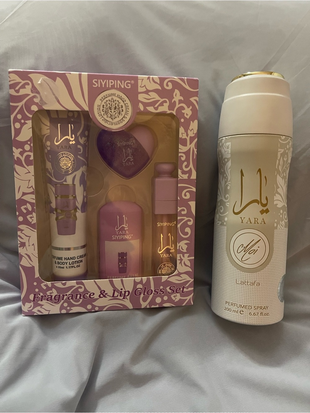 Yara Fragrance & Lip Gloss Set with Yara Spray, white Yara body mist